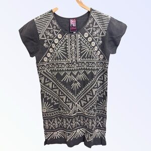 Johnny was linen embroidered mini dress